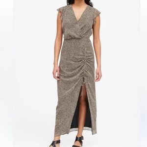 Banana Republic Ruched Leopard Print Maxi Dress